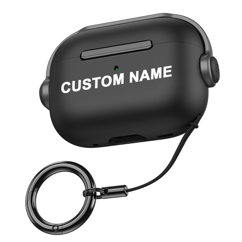 Personalized Custom Secure Lock Case Cover for Airpods Series 1/2/3 Gen & Pro 1rd/2nd Generation,Design Text Music Headset Wireless Charging Case with Keyring